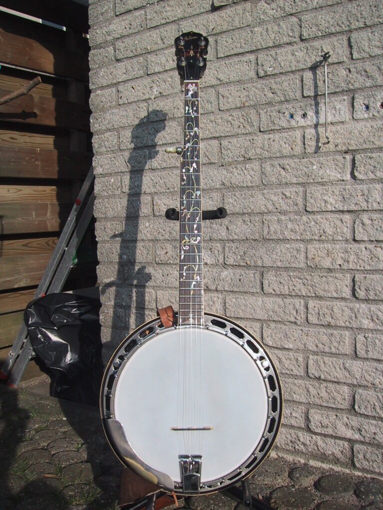 Banjo de cinco cuerdas con resonador, estilo bluegrass